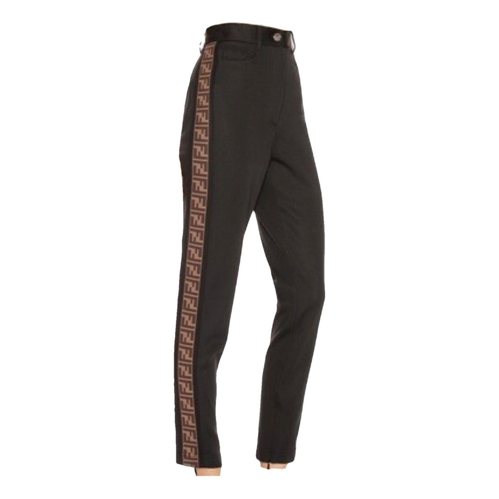 FENDI LOGO BLACK PANTS